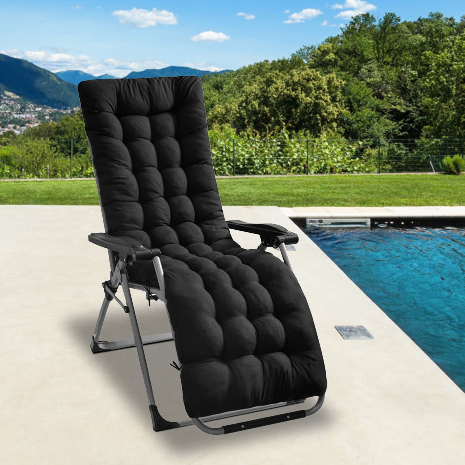 Outdoor Chaise Lounger Cushion in 67x22in or 71x22in Sizes - DonoHome