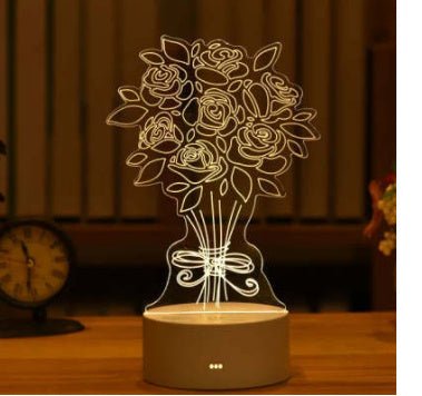 3D Illusion LED Night Light, USB-Powered Decorative Lamp, Birthday & Valentine's Gift