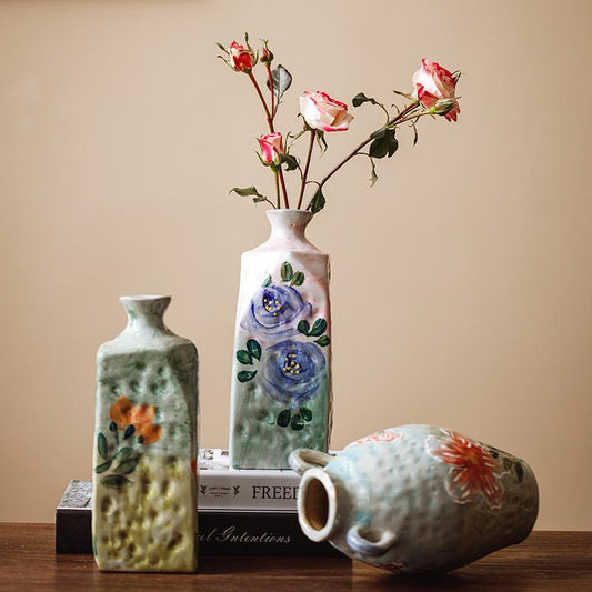 Hand-Painted Chinese Ceramic Vases for Home Decor and Flower Arrangement