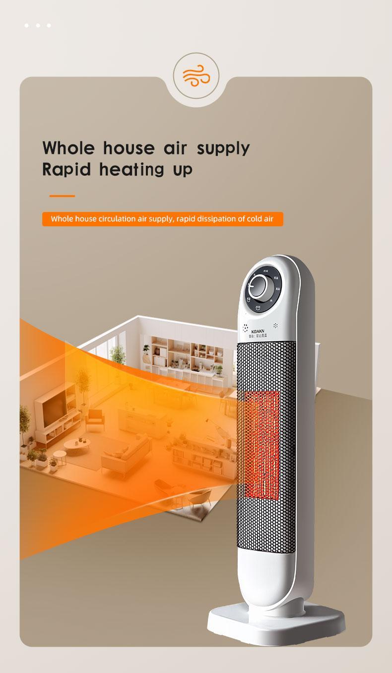 2000W Adjustable Indoor Space Heater with 6-Speed Settings, Safe & Efficient Heating for Home Use