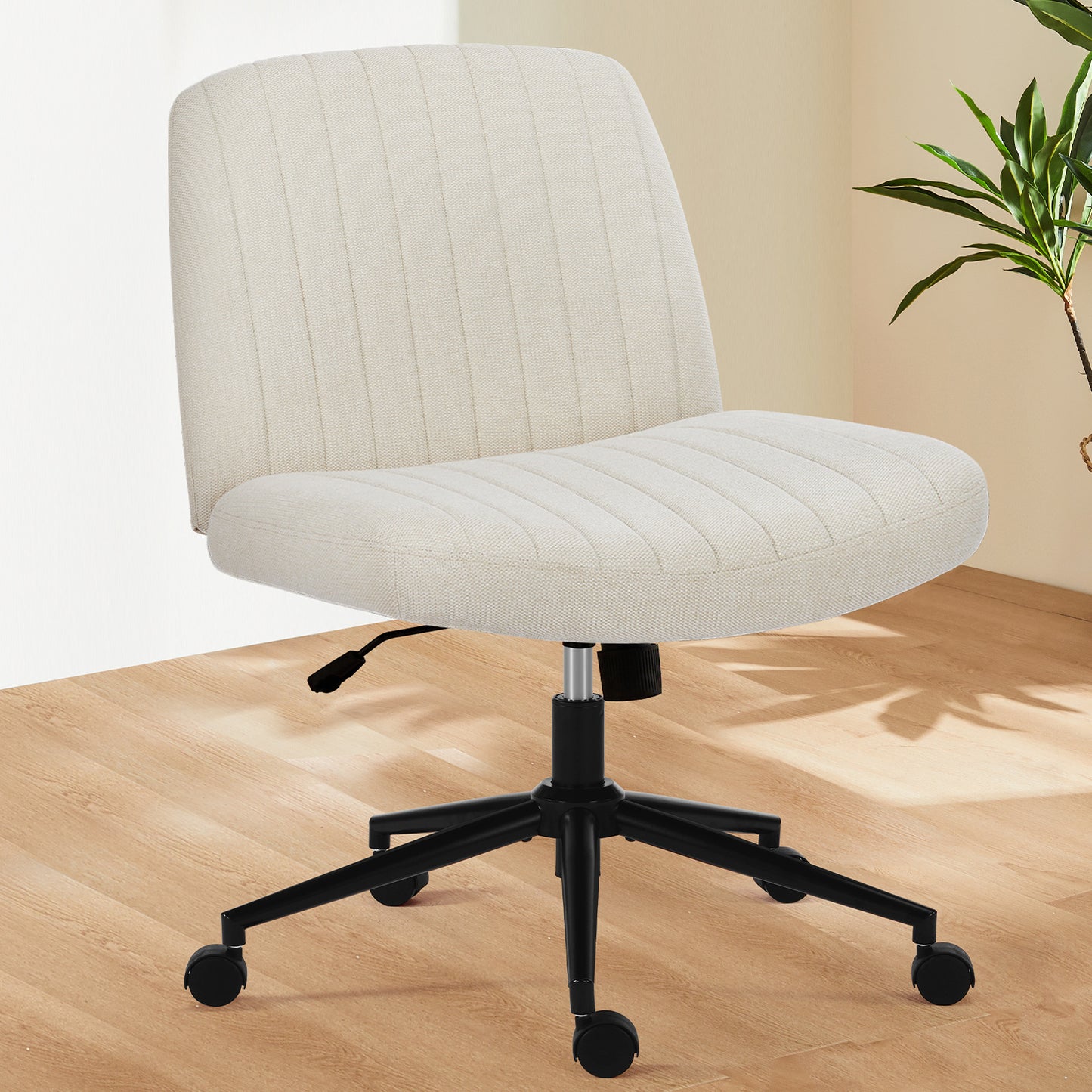Armless Swivel Task Chair with Adjustable Height and Replaceable Wheels - DonoHome