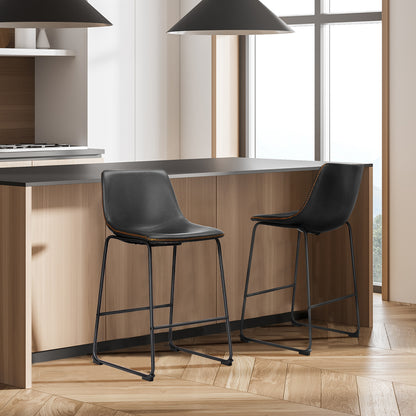 Dining/Counter/Bar Chair – Sled Base (Black/Brown, Seat Height 18″/26″/30″)