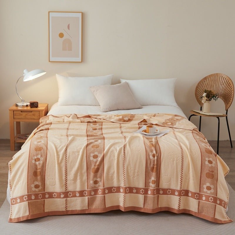 Thin Summer Cooling Duvet, Tassel Weave Cotton Blanket, for Air-conditioned Rooms