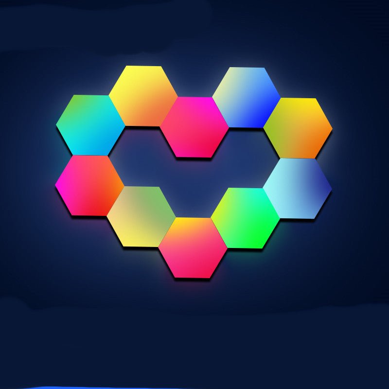 Smart Hexagon Wall Lamp, RGB LED Light Panels for Gaming & Home Decor