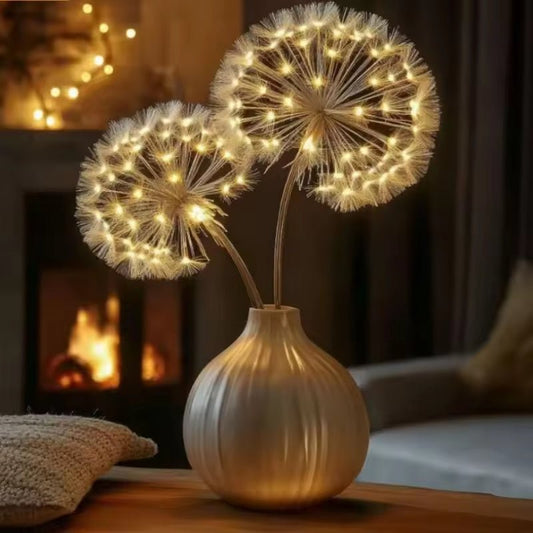 LED Warm White Glowing Dandelion Night Light, Decorative Mood Lamp for Bedroom & Home Aesthetic Lighting
