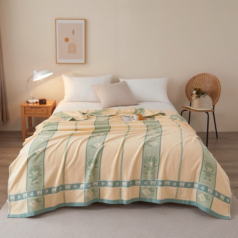 Thin Summer Cooling Duvet, Tassel Weave Cotton Blanket, for Air-conditioned Rooms