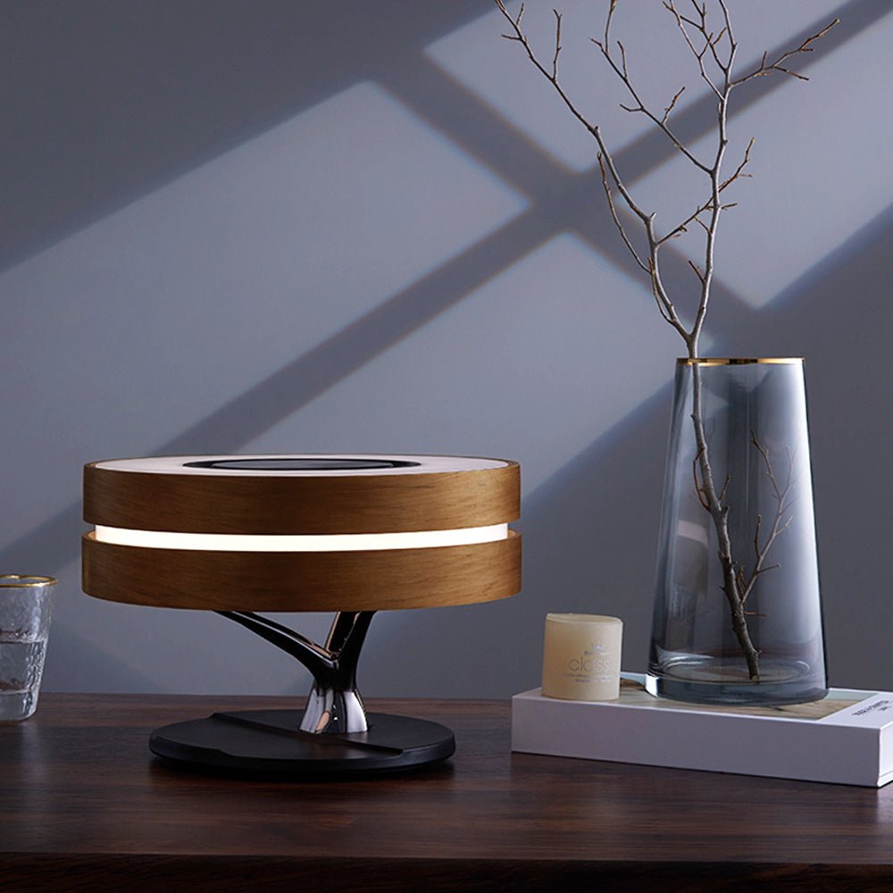 Smart LED Bedside Lamp with Bluetooth Speaker & Wireless Charger