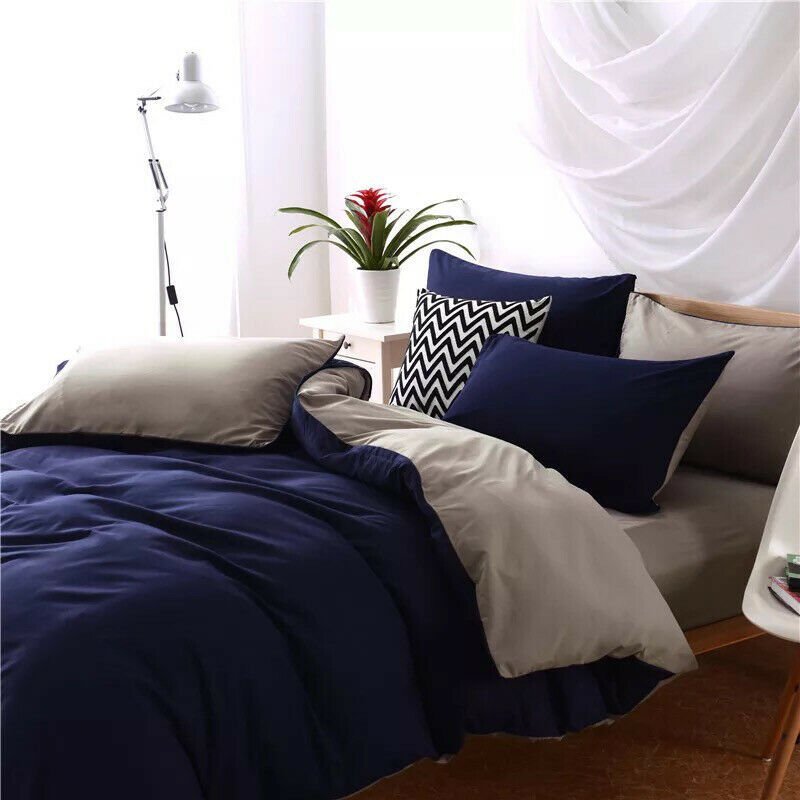 4-Piece Bedding Set – Modern Simple Polyester Fiber Quilt Cover, Sheet & Pillowcases (Reactive Dyed, Twill Weave)
