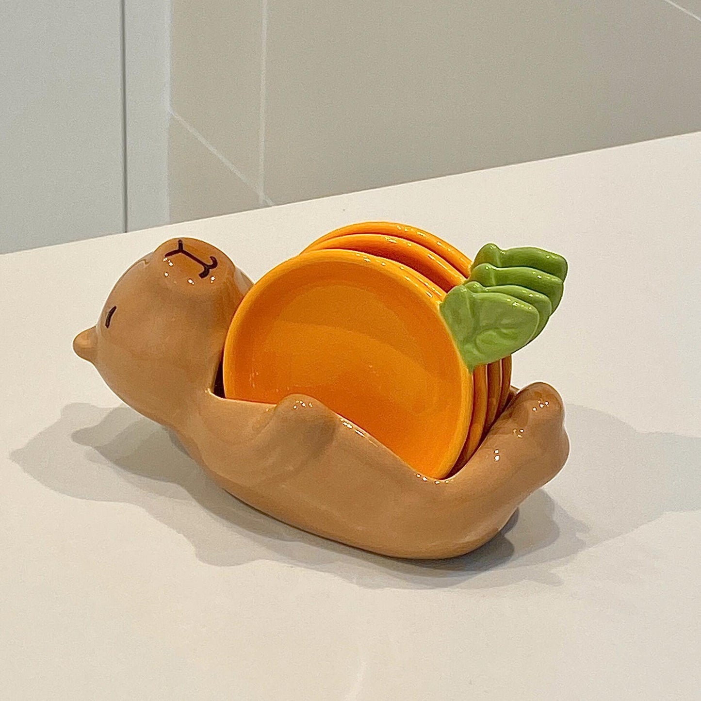 Cute Capybara Hot Pot Sauce Dish Set - Mild Luxury Retro Ceramic