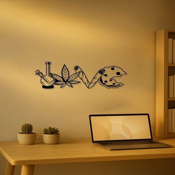 LOVE Metal Wall Sign – Decorative Plaque for Home & Living Room Decor