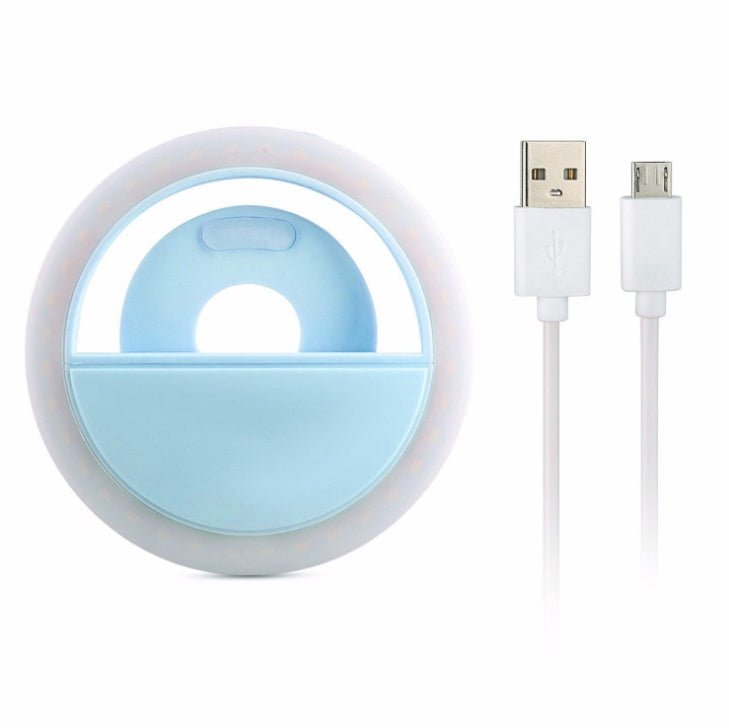 USB Rechargeable Selfie Ring Light for Phones, Laptops & iPads, 4-Level Dimming