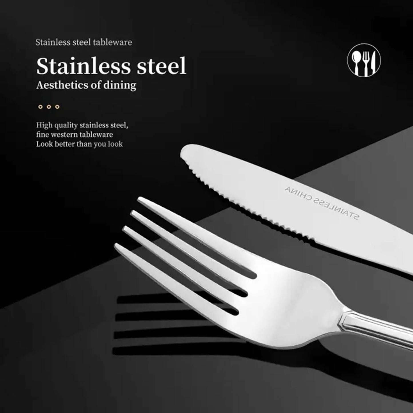 16-Piece Stainless Steel Flatware Set – Forks, Knives, Spoons & Teaspoons, Service for 4