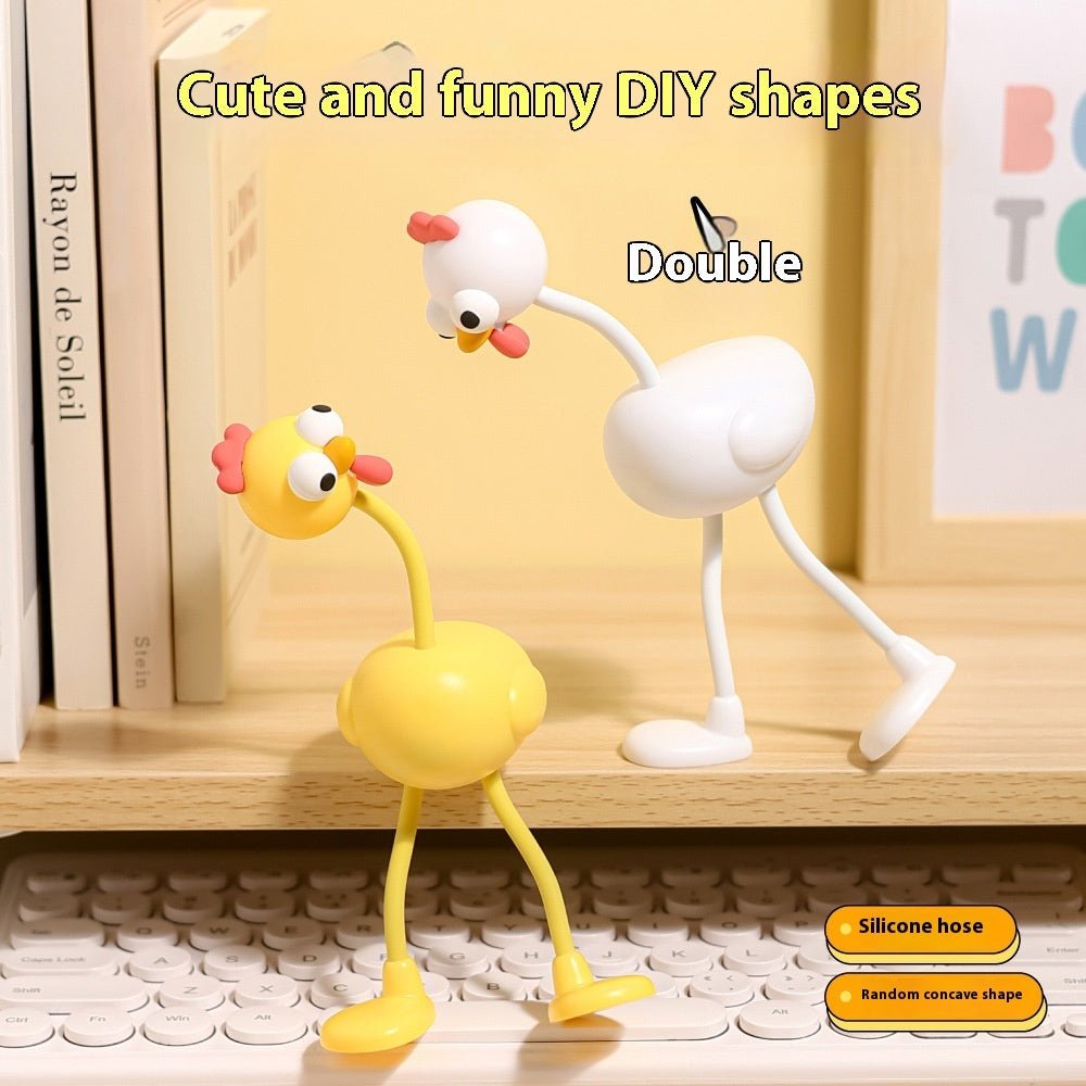 Funny Chicken Cartoon Night Lamp Creative Bedside USB Small Light for Bedroom Decor