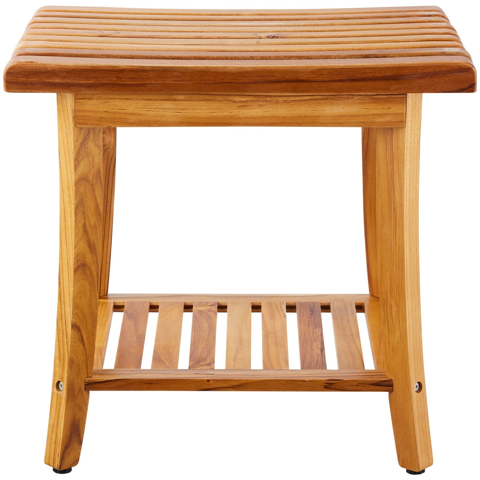 Teak Shower Bench 20 X 14.3 X 17.9 In Wood Shower Stool Chair For Bathroom - DonoHome
