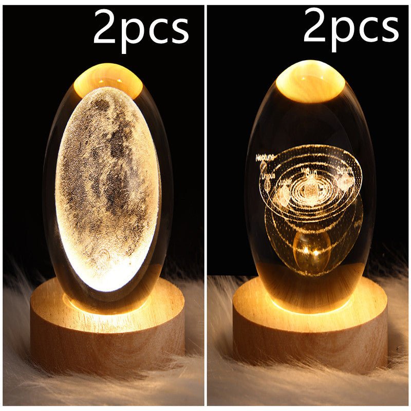 3D Galaxy Crystal Ball LED Night Light, Dimmable Table Lamp