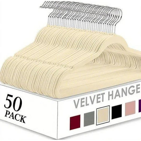 Velvet Hangers 50 Pack – Non-Slip Space Saving Clothes Hangers
