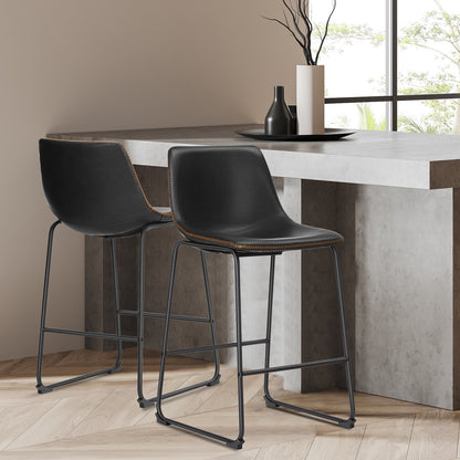 Dining/Counter/Bar Chair – Sled Base (Black/Brown, Seat Height 18″/26″/30″)