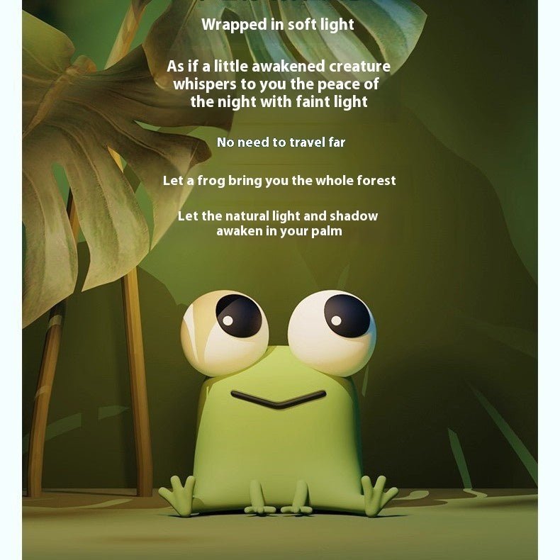 Cute Frog Silicone Night Light, Rechargeable Kids Bedside Lamp & Stress Relief Gift