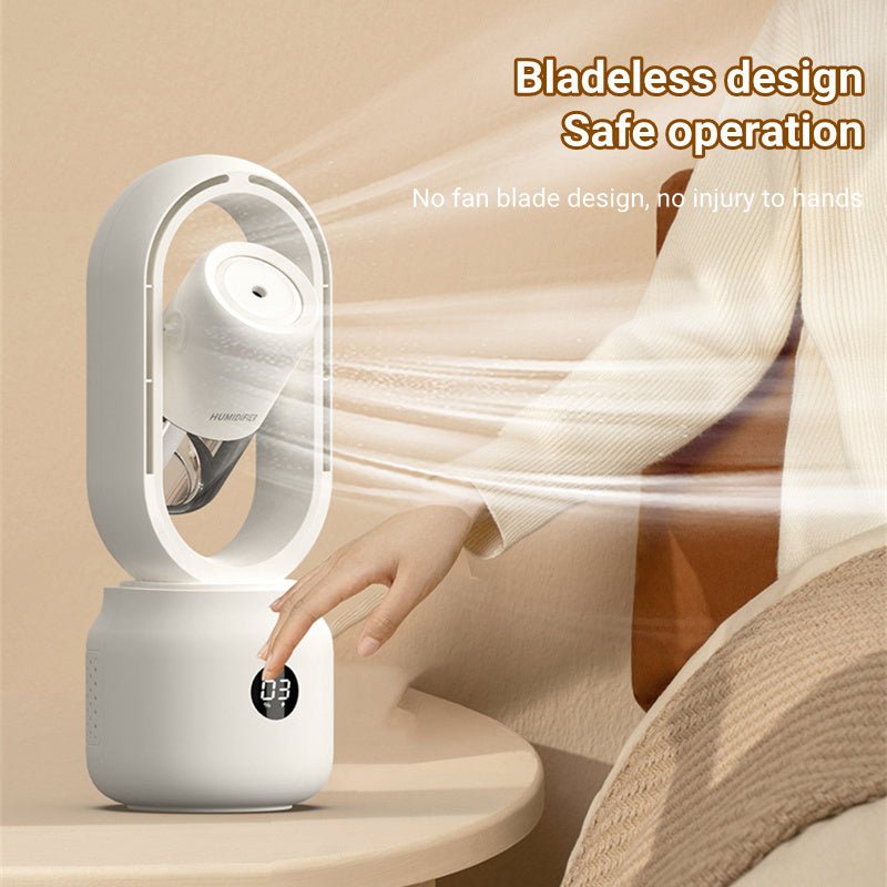Portable Bladeless Mist Fan, USB Rechargeable Air Humidifier