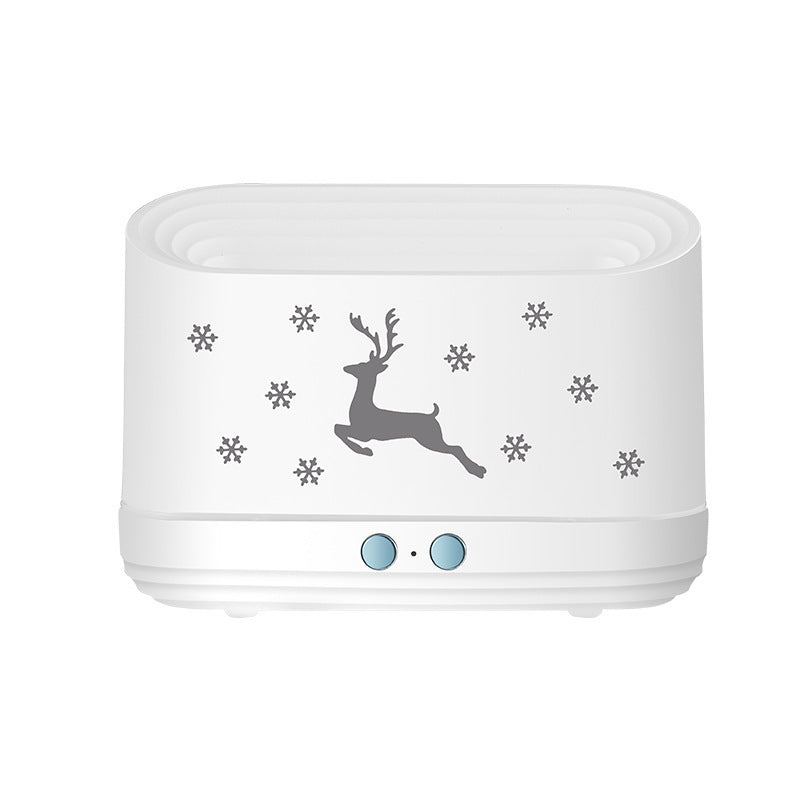Christmas Flame Humidifier, Mute Essential Oil Diffuser with Elk Pattern