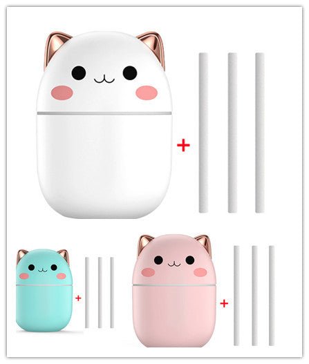 Cute Cat USB Air Humidifier & Aroma Diffuser with LED Light for Home & Car