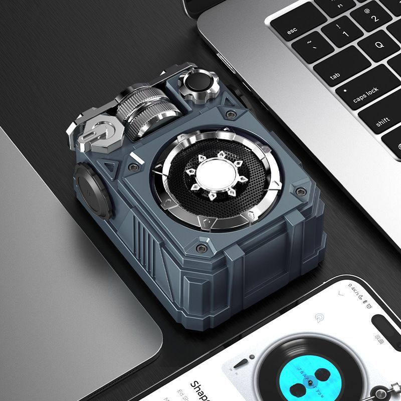 Portable Bluetooth Speaker with Futuristic Mechanical Design, USB Charging