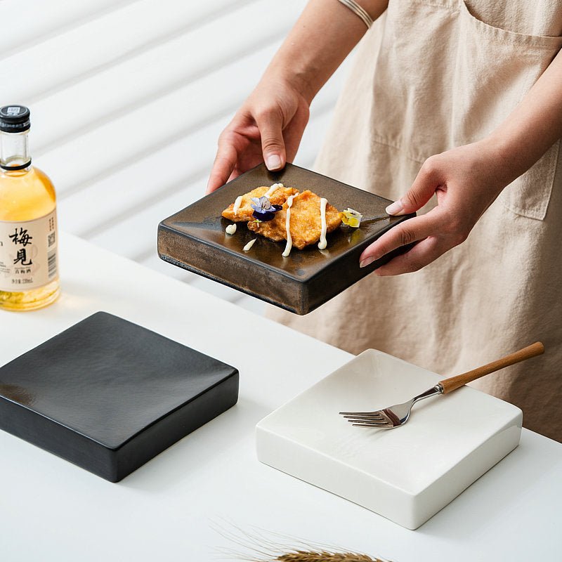 Modern Square Ceramic Plate – Hotel Style Tableware for Cold Dishes & Appetizers