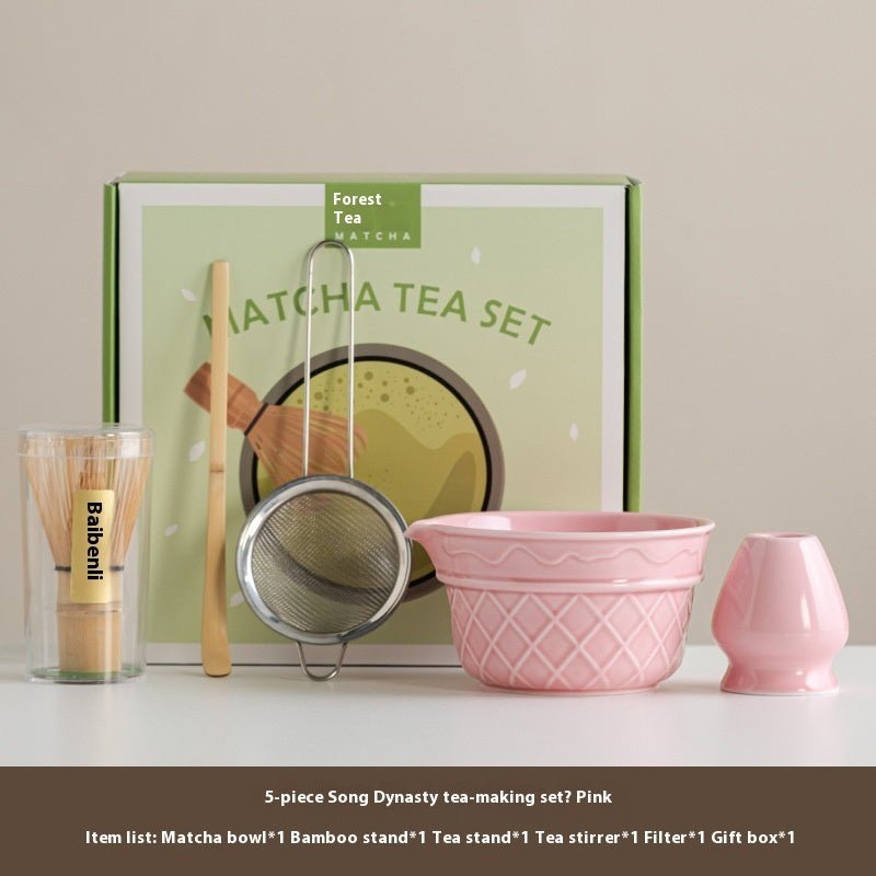 Premium Matcha Tea Ceremony Set with Ice Cream-Shaped Bowl