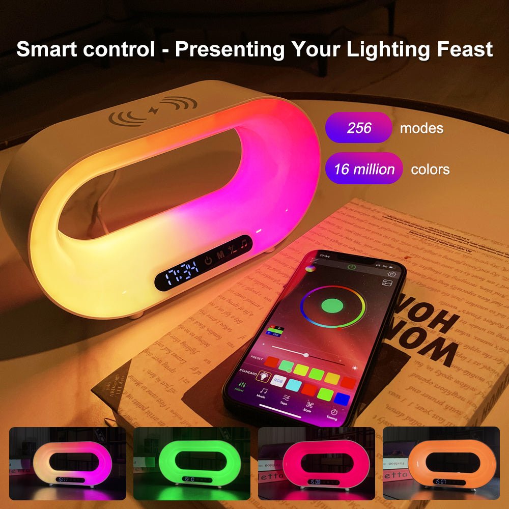 3-in-1 Multifunction LED Night Light, App Control RGB Alarm Clock