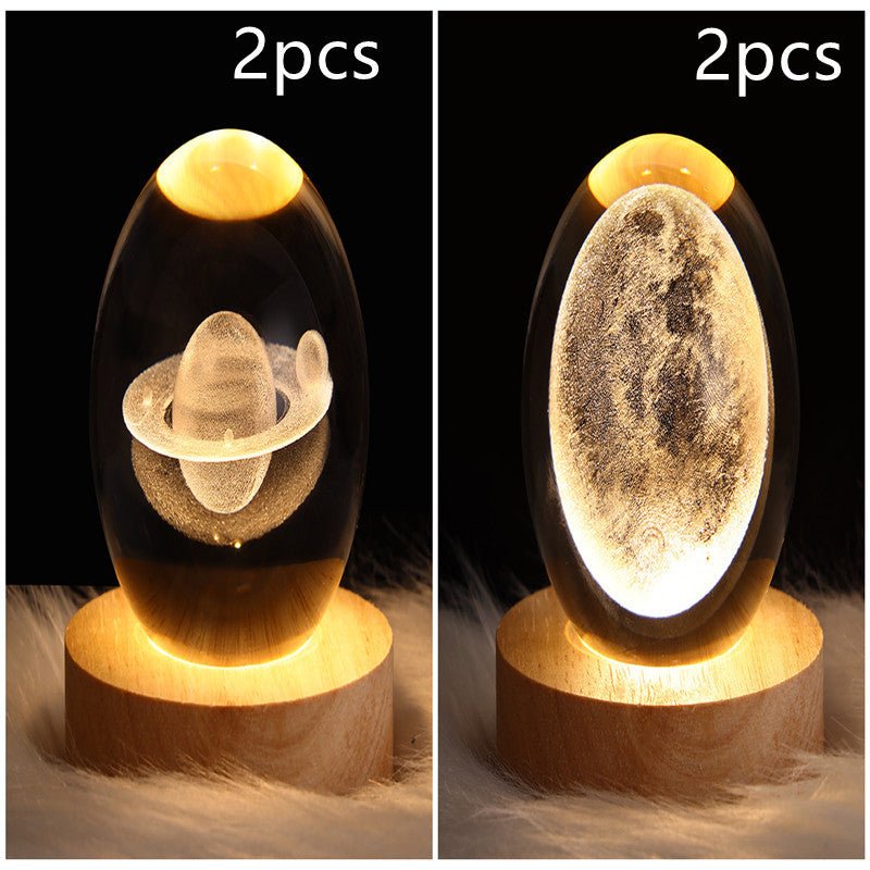 3D Galaxy Crystal Ball LED Night Light, Dimmable Table Lamp