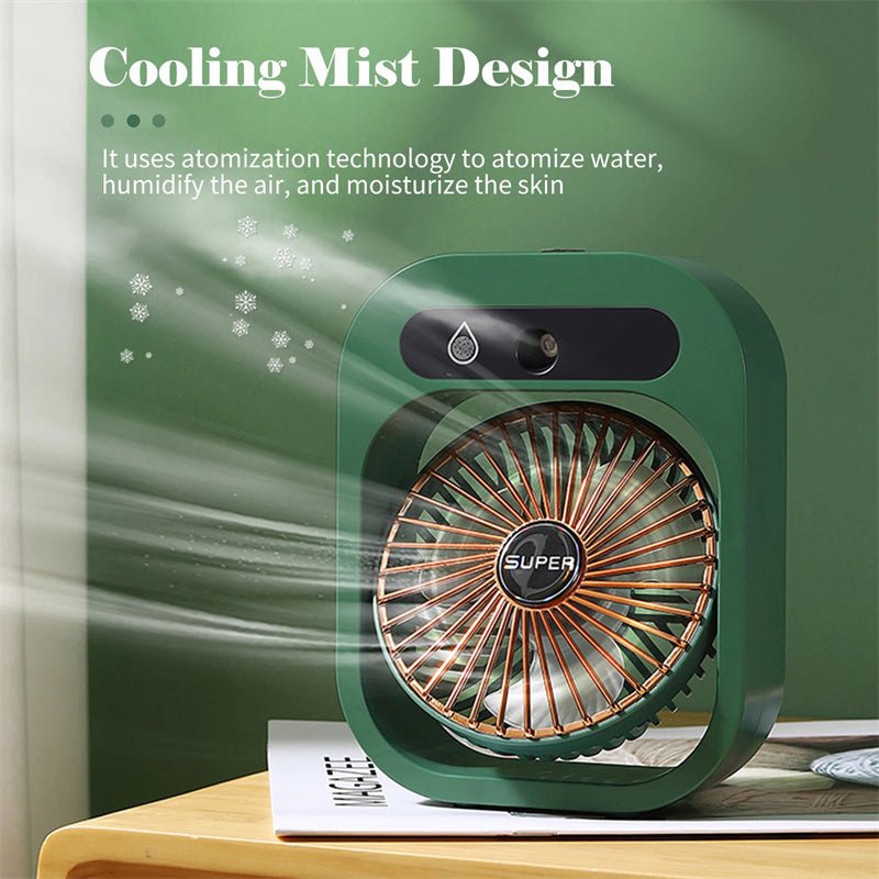 2-in-1 Misting Air Cooler Fan, USB Rechargeable with Humidifier