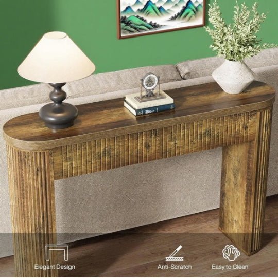 Rustic Wooden Console Table - Space-Saving Accent Furniture for Living Room Entryway - DonoHome