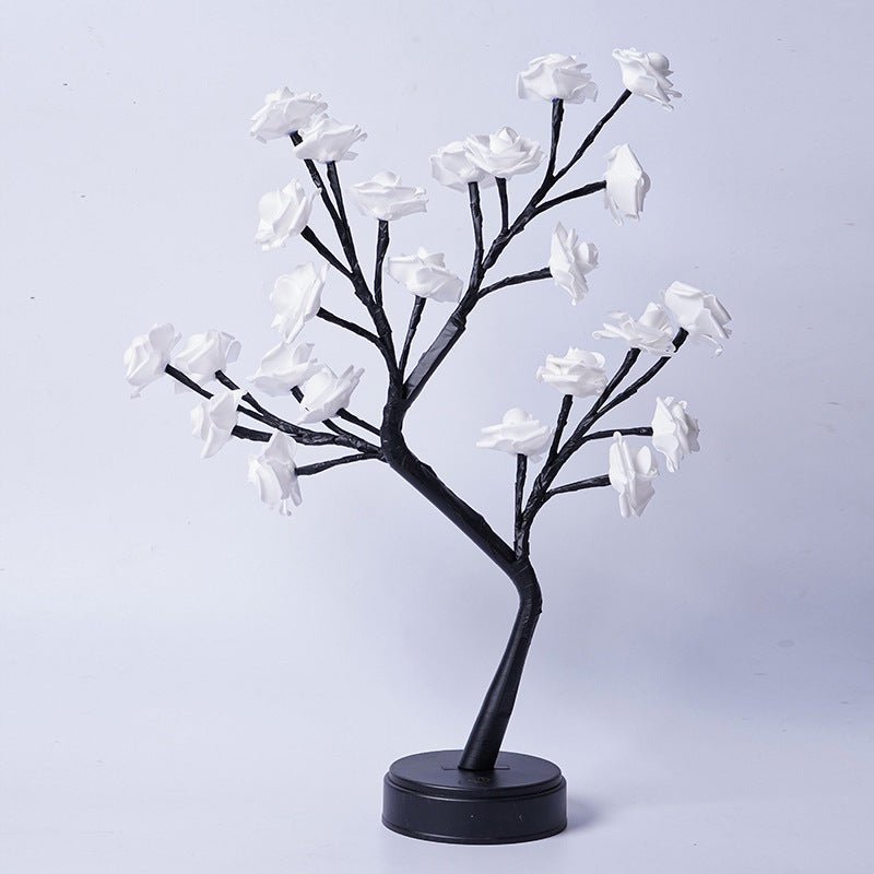 LED Rose Tree Table Lamp, USB-Powered Fairy Light for Home & Wedding Decor