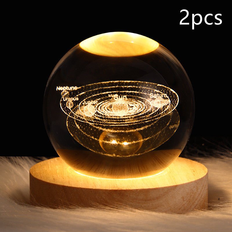 3D Galaxy Crystal Ball LED Night Light, Dimmable Table Lamp