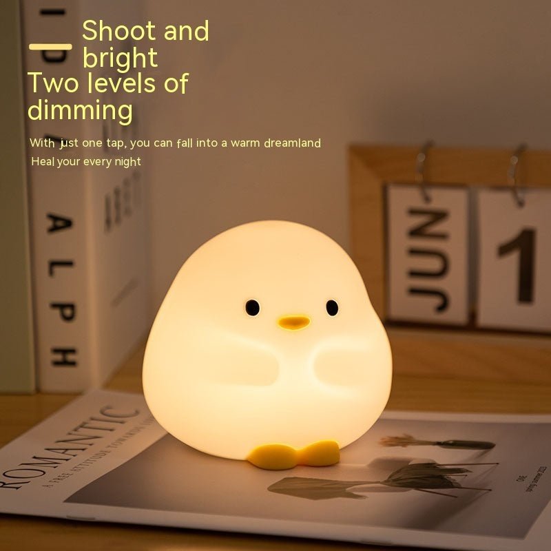 Cute Duck Silicone LED Night Light, USB Rechargeable with Touch Sensor & Timer
