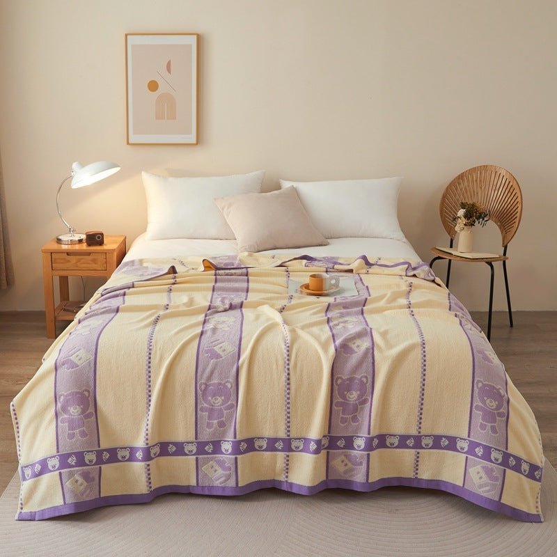 Thin Summer Cooling Duvet, Tassel Weave Cotton Blanket, for Air-conditioned Rooms