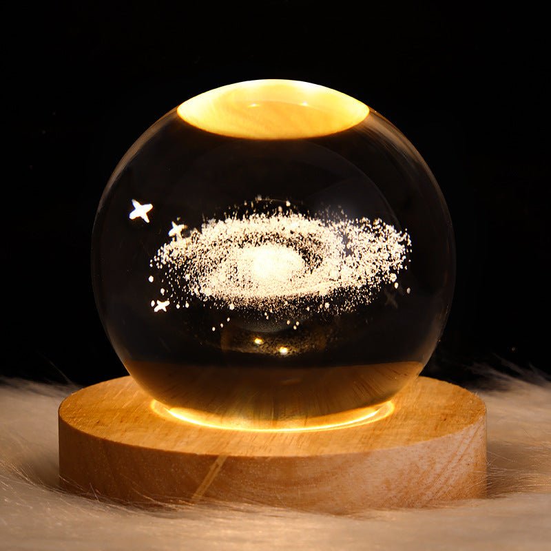 3D Galaxy Crystal Ball LED Night Light, Dimmable Table Lamp