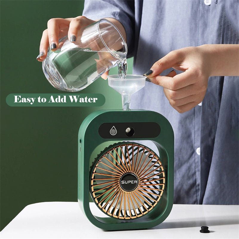 2-in-1 Misting Air Cooler Fan, USB Rechargeable with Humidifier