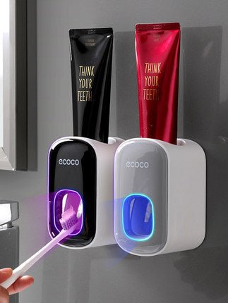 Automatic Wall-Mounted Toothpaste Dispenser & Holder, Bathroom Organizer