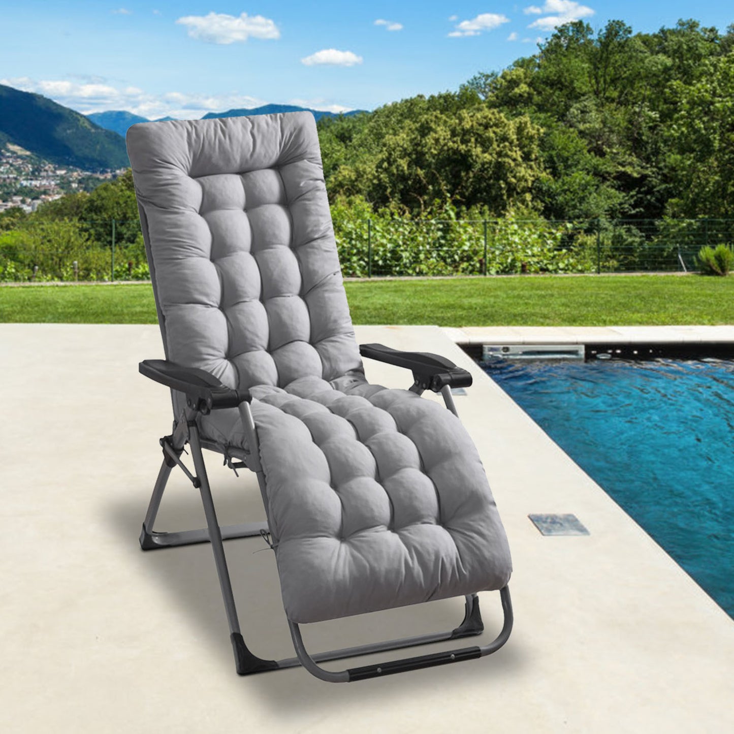 Outdoor Chaise Lounger Cushion in 67x22in or 71x22in Sizes - DonoHome