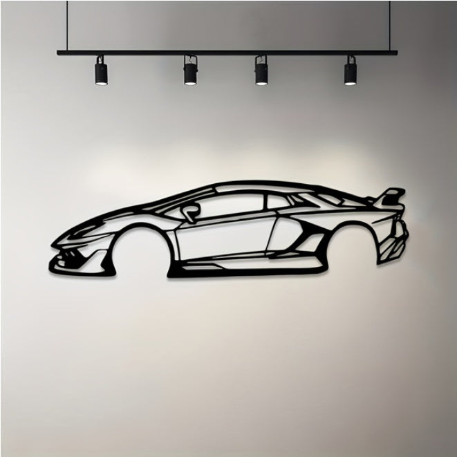 Metal Line Racing Car Wall Art – Modern Minimalist Home Decor