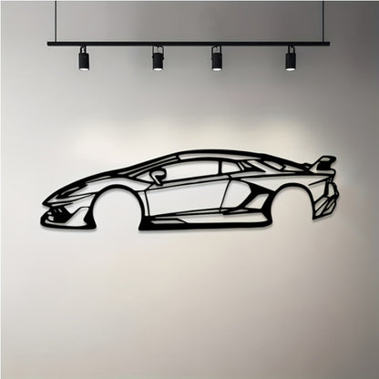 Metal Line Racing Car Wall Art – Modern Minimalist Home Decor