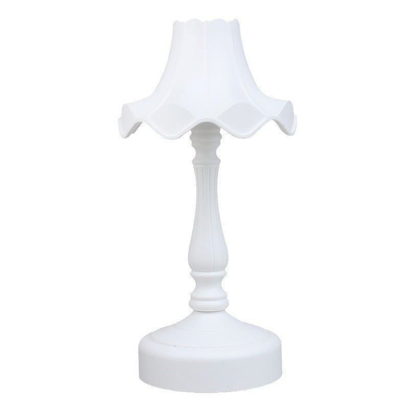 Cute Cream Retro Style Table Lamp, Decorative Bedside Lighting for Bedroom & Living Room
