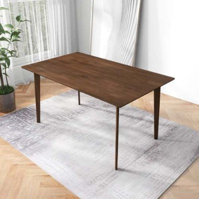 Carlos Solid Wood Dining Table (59.1″ × 35.5″, Mid-Century, Seats 4–6)