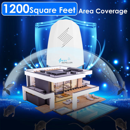 2 Pack Ultrasonic Pest Repeller With Night Light Plug In Pest Mice Repellent Indoor Roach Bed Bug Mouse Rodent Mosquito Killer For Bedroom Garage Warehouse Office