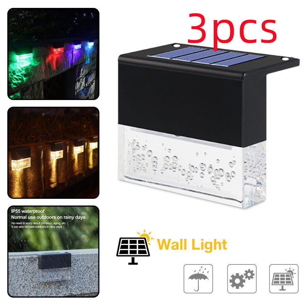 Waterproof RGB Solar Fence & Step Lights with Color-Changing LED for Outdoor Pathway & Garden