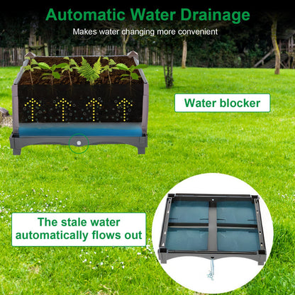Raised Garden Bed with Self-Watering System – Elevated Planter Box for Flowers, Vegetables & Herbs, 1 Set