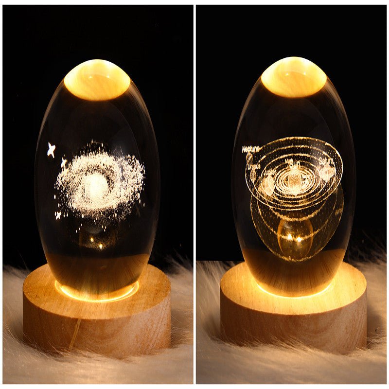 3D Galaxy Crystal Ball LED Night Light, Dimmable Table Lamp