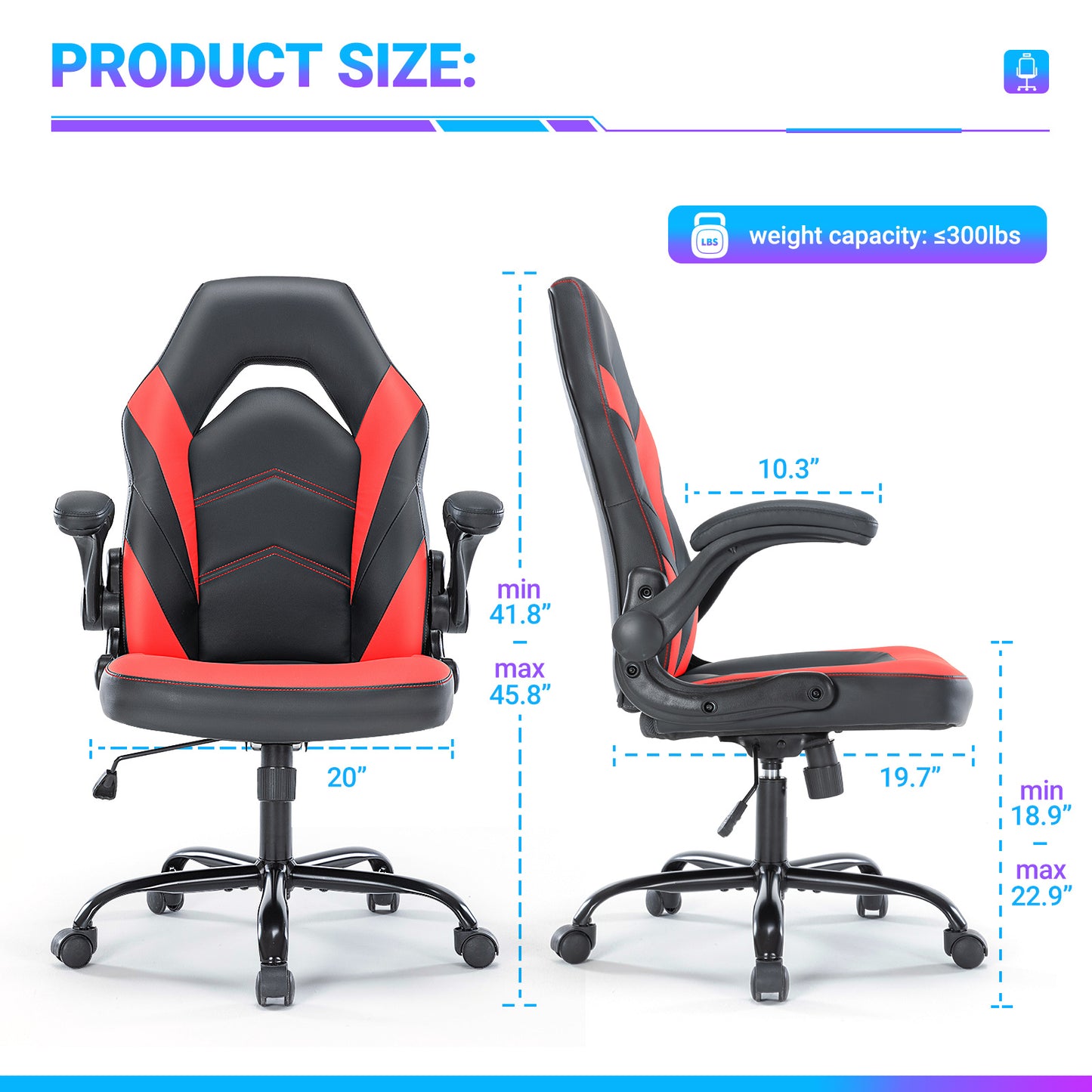 PU Leather Ergonomic Office Chair Swivel Computer Gaming Chair With Lumbar Support - DonoHome