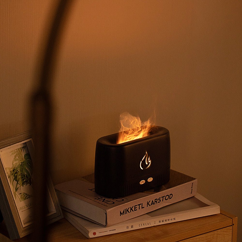 Ultra-Quiet Flame Effect Aroma Diffuser with Humidifier for Home and Office